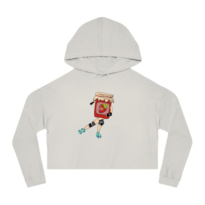 Strawberry Jammer Women Cropped Hooded Sweatshirt