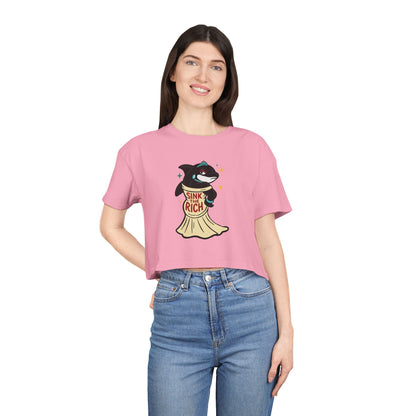 Crop Tee Orca Whale AOC's Met Gala Dress Sink the Rich Women's