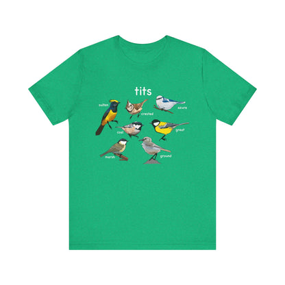 Bird Lover Tee Tits with Vintage Bird Illustrations, Nature Enthusiast Shirt, Gift for Birdwatchers, Eco-Friendly Fashion, Cute Graphic Tee,