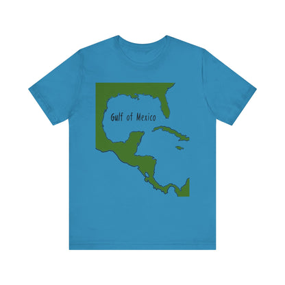 Gulf of Mexico Map Tee, Relaxed Unisex Jersey Shirt, Ocean Lover Gift, Beach Vacation Shirt, Summer Travel Tee, Nautical Apparel