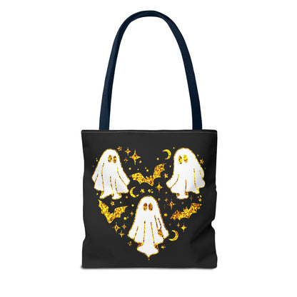 Spooky Ghost Heart Tote Bag - Perfect for Halloween, Trick or Treat, Gift for Kids, Witchy Vibes, Cute Accessory
