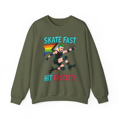 Skater Punk Sweatshirt with Progressive Pride Flag Cape - Crewneck