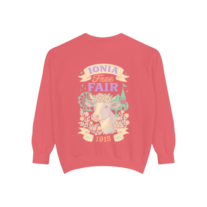Ionia Fair Unisex Garment-Dyed Sweatshirt, Cozy Sweatshirt, Graphic Sweatshirt, Festival Attire, Vintage Feel, Gift for Fair Lovers