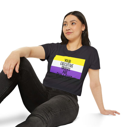 EO Bull Non Binary Crop Top, LGBTQ+ Pride Apparel, Summer Party Shirt, Casual Wear, Empowerment Clothing, Gift for Activists