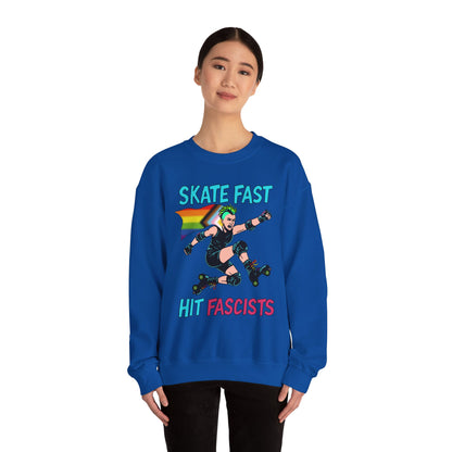 Skater Punk Sweatshirt with Progressive Pride Flag Cape - Crewneck