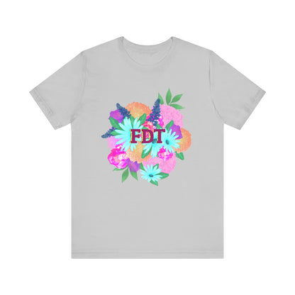 Floral FDT Unisex Tee | Vibrant Summer Shirt, Stylish Casual Wear, Gift for Her, Birthday Tee, Floral Graphic Tee