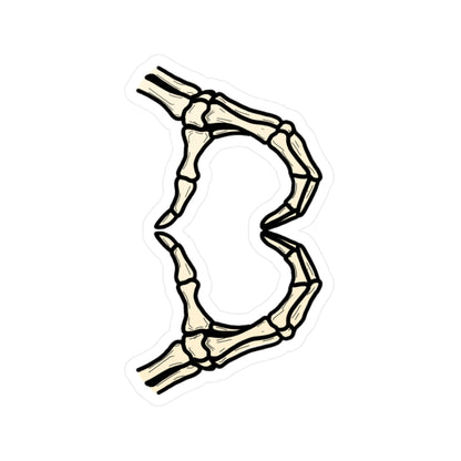 Skeleton Hand Kiss-Cut Vinyl Decals, Artistic Decor for Holidays, Halloween Decorations, Custom Stickers, Unique Gifts